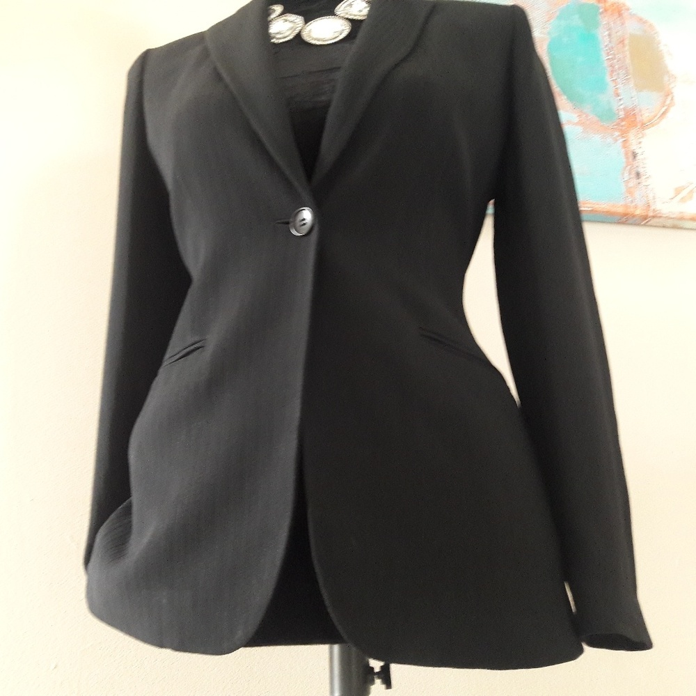 Ann Taylor Petites / Pinstripe/ Textured Blazer - Picture 4 of 8